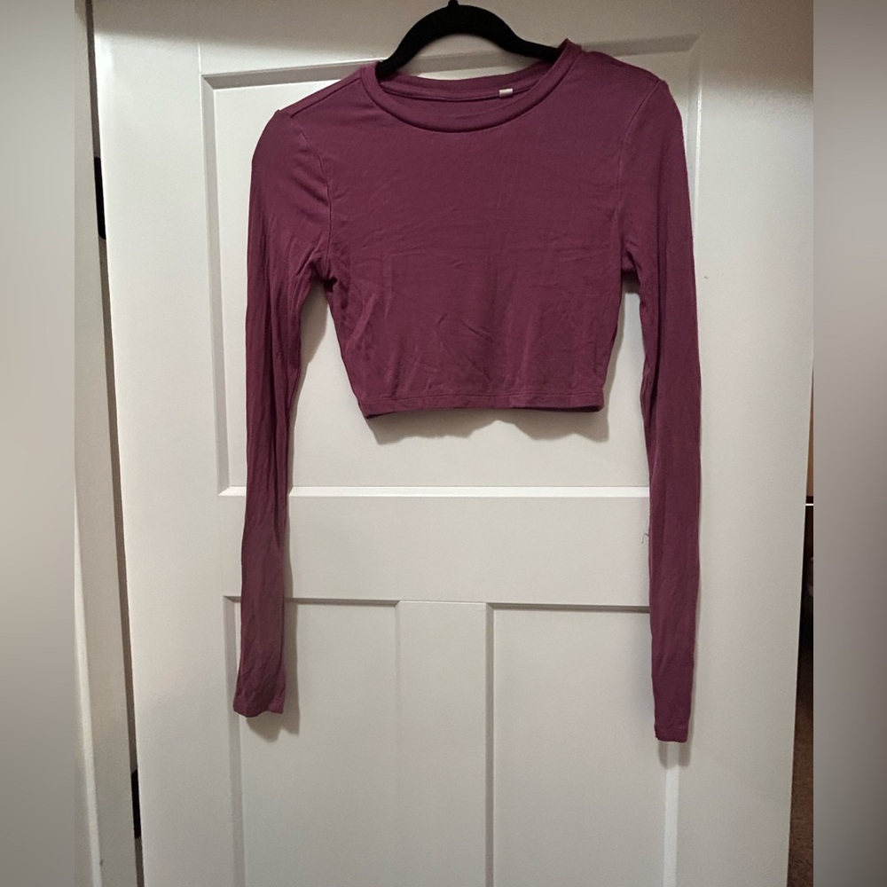 PacSun Women's Long Sleeve Crop Top - Purple